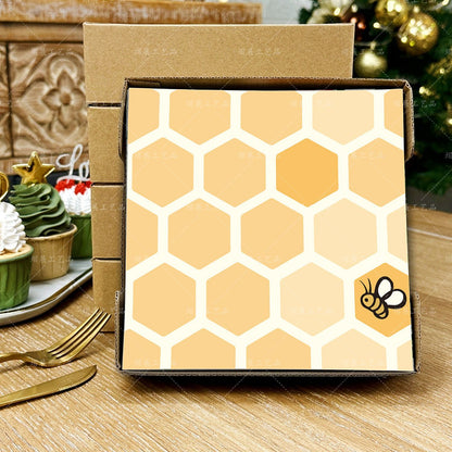 20/60/100pcs Bee Birthday Theme Party Printed Tissue Napkins Bee Printed Decorative Handkerchiefs Cute Bee Party Napkins