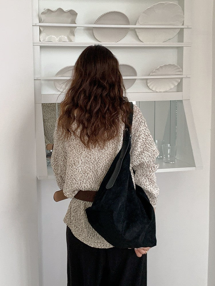 Scrub Leather female Shoulder bags winter new Ladies handbag Large capacity Brand design women big totes bolsa brown