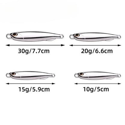 10 unidades/pacote Iscas Metálicas Jig para Pesca 30g 40g Chapeamento Prateado Isca Metálica Jig Pesca Marítima Isca de Pesca Baixo Salgado Material de Pesca