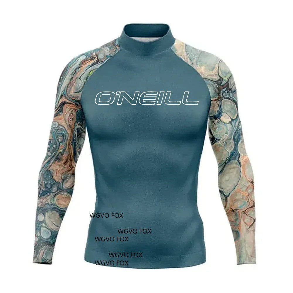 2025 Hot Men's long Sleeve Surfing Shirt Champion Rashguard For Surf Sportswear Beach UV Swimwear UPF50 Clothe