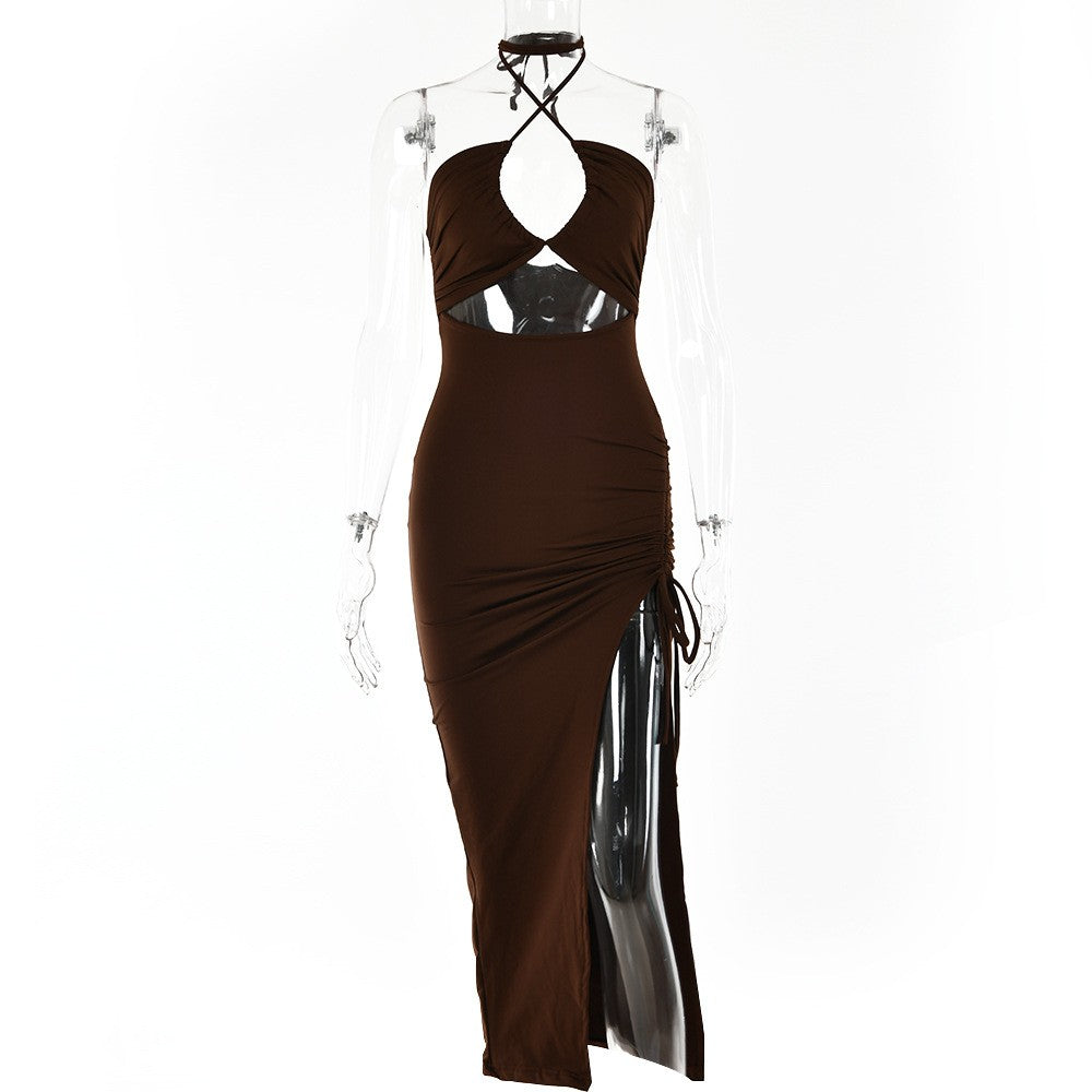 Sleeveless Sexy Female Midi Backless Dresses Slim Night Club Party Women's Dress