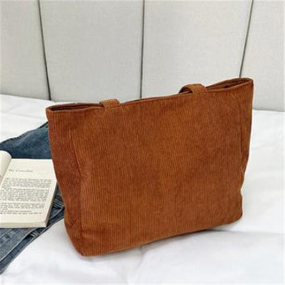 Women's Corduroy Shoulder Tote Bag, Casual Large Capacity Fashion Handbag for Going Out, Purses and Handbags Designer Bag