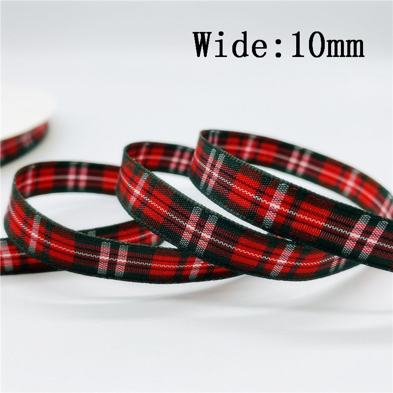 5yards/Lot 10mm 25mm Plaid Ribbon Christmas Decor Ribbon For Handmade Design Christmas Decoration DIY Gift Wrapping