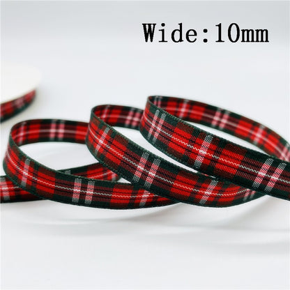 5yards/Lot 10mm 25mm Plaid Ribbon Christmas Decor Ribbon For Handmade Design Christmas Decoration DIY Gift Wrapping
