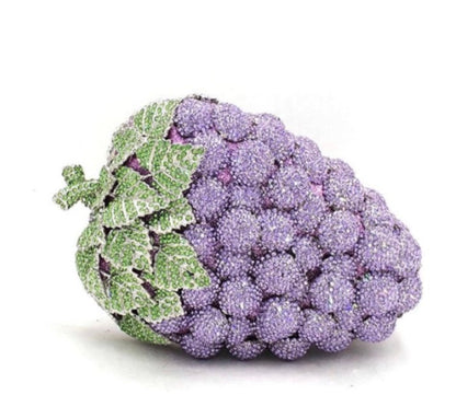 Fashion Grape Crystal Bags Purse Purple Designer Women Party Clutches Mini Clutch Bags Drop Shipping Wedding Bridal Handbags