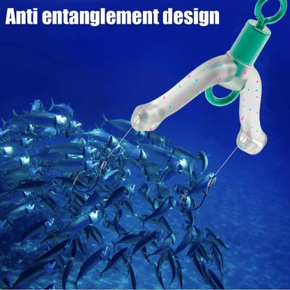 Fishing Hook Separator Anti Tangle Boom Green Silicone Bifurcator High Elastic Subline Splitter Lure Rigging Accessories Tool