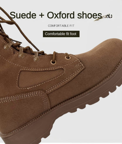 Novas Botas Táticas de Combate Masculinas de Couro para Homens, Botas Masculinas Respiráveis de Cano Curto para Caminhada ao Ar Livre e Deserto