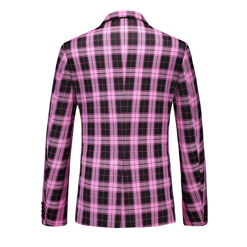 Single Breasted Plaid Suit Men's Clothing Fashion Simple Men Business Social Wedding Party Tuxedo Dress Blazers Jacket