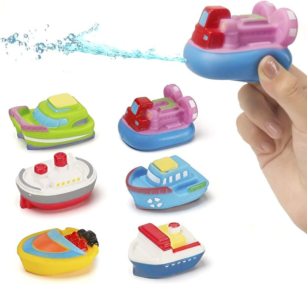 Mini Car Baby Shower Boat Carrying Toy Shower Boat Sprinkler Swimming Pool Children's Bathtub And Beach Birthday Gift