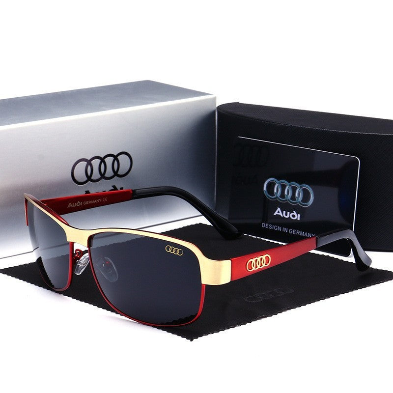 Óculos de Sol Audi Retrô Oval UV400 Polarizados para Homens Mulheres Óculos de Motocicleta Antirreflexo para Aventura ao Ar Livre 554