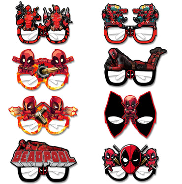 Marvel Comics Deadpool Kawaii cartoon pattern funny glasses set anime merchandise small gift