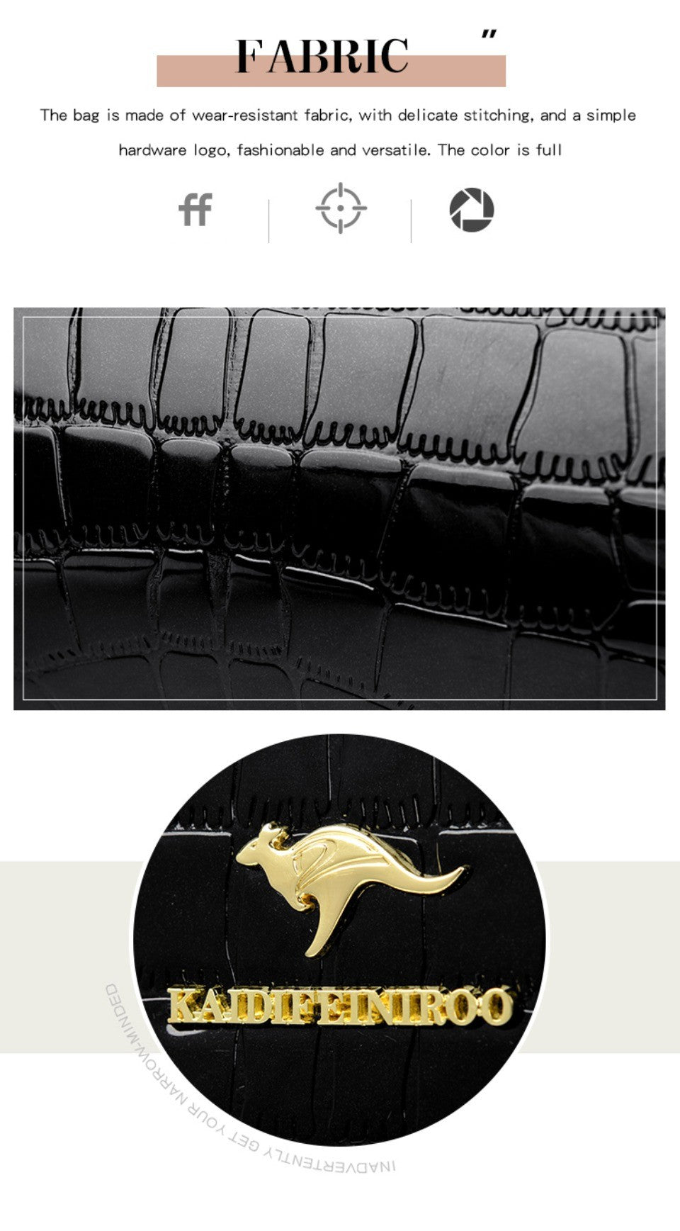 KAIDIFEINIROO Kangaroo Brand Alligator Pu Leather Shoulder Crossbody Bag Clutch Hand Bags for Mother Small Women Handbags New