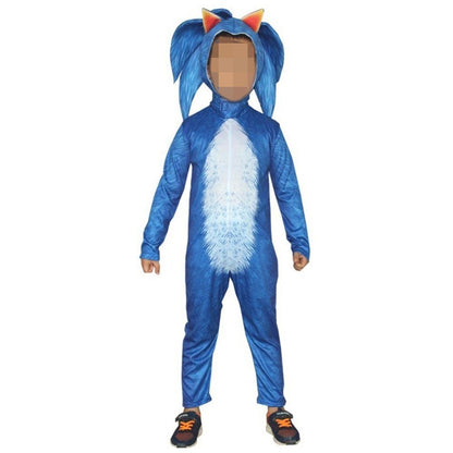 Flash Hedgehog Cosplay Costume Halloween Carnival Party Funny Jumpsuit Including Mask Suitable For Height 100-150cm