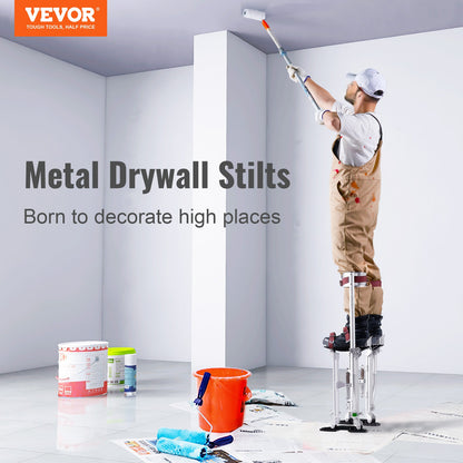 SucceBuy Pernas de Pau para Drywall 18''/36'' Ajustáveis em Alumínio com Joelheiras Protetoras e Antiderrapantes para Casa