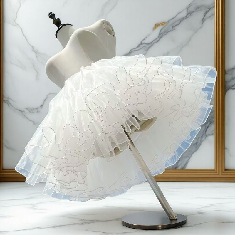 Boneless Ultra Poof Petticoat for Lolita - Wire-Free Soft Tulle Skirt Puffer, Flying Saucer Cut for Daily Cosplay & Maid Dresses