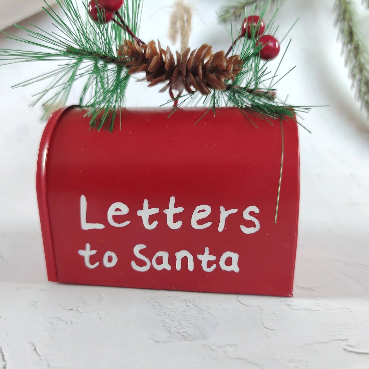 Christmas Creative Metal Mailbox Decoration Christmas Tree Decoration Letter To Santa Claus Christmas Mailbox Pendant Iron Gift