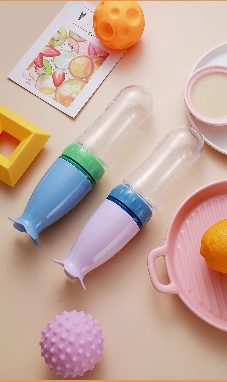 Silicone BabyFeeding Spoon Silicone Food Supplement Children's Rice Paste Bottle Babies accessories newborn Toddler Baby Goods