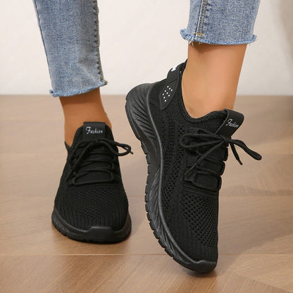 Designer Women Casual Sneakers Sports Shoes Fashion Brand Lace Up Loafers Female Knitted Mesh Breathable Shoes for Women