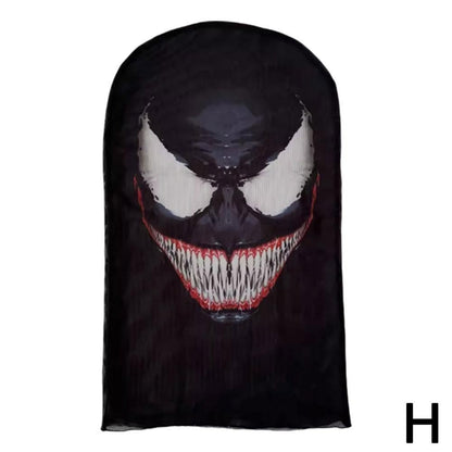 3D printed mask for role-playing full face covering elastic mesh printed mask fashionable Halloween makeup dance party headwear