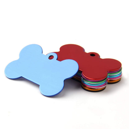 Aluminum Alloy Pet ID Tags 10Pcs Bone Shaped Blank Engraved Dog Cat Name Phone Number Identification Card Tags