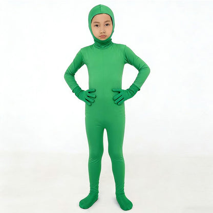 Kids Zentai Invisible Jumpsuit Cosplay Costume Bodysuits Halloween Carnival Skin Tight Suit Spandex Stretch Disappearing