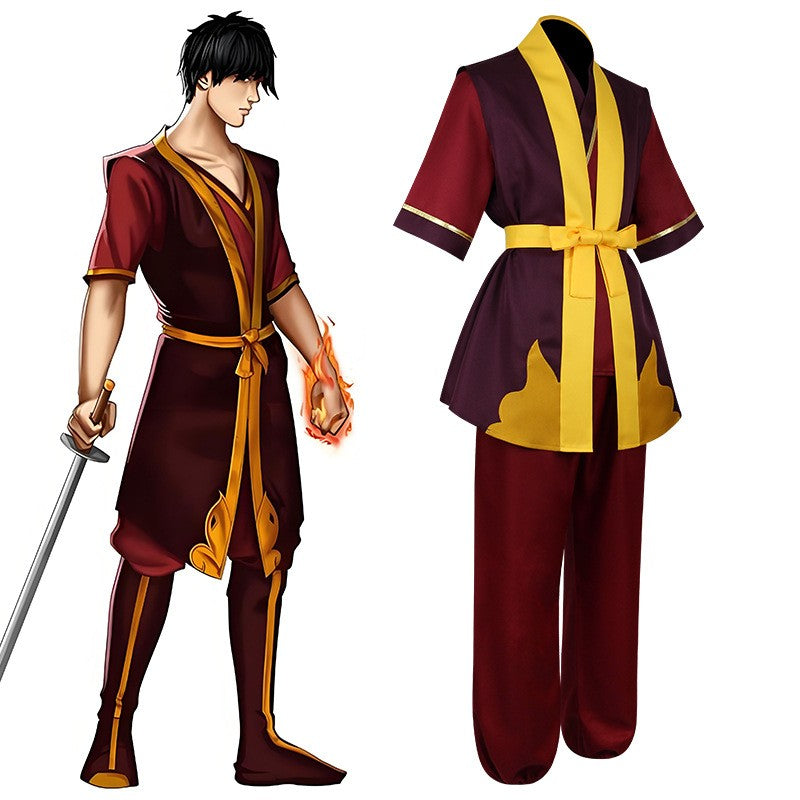 Anime live action Avatar The Last Airbender Prince Zuko Cosplay Costume Anime Custom Made Uniform Wig Halloween Party cosplay