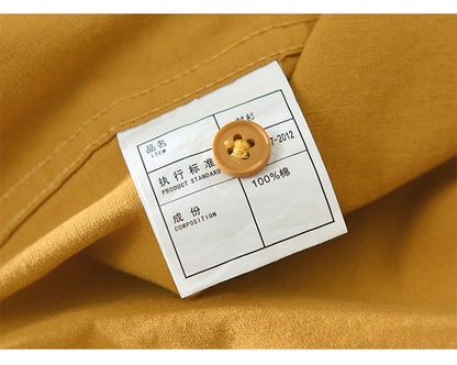 Retro Male Cargo Shirt Jacket Cotton Uniform Light Casual Work Safari Style Shirts Mens Handsome Trendy Versatile Loose Tops