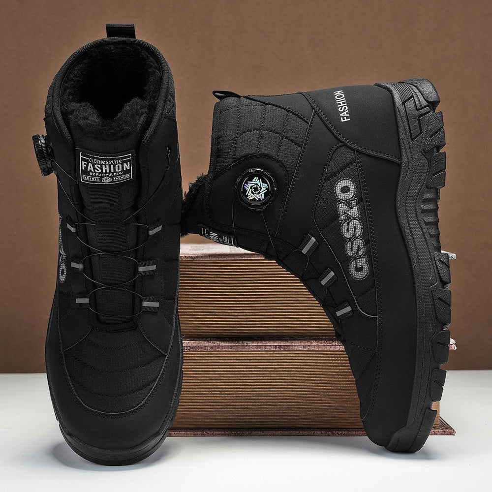 Winter New Swivel Buckle Fleece Waterproof Snow Boots Outdoor Non-slip and Wear-resistant