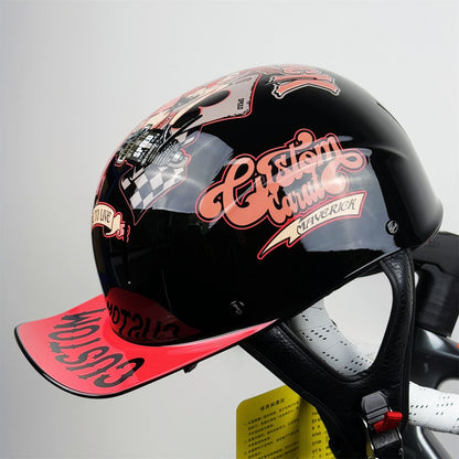 Capacete Retro Meio Aberto para Motocicleta - ABS, Ventilado, Leve, Resistente a Riscos, 4 Estações, Harley/EV, Atacado