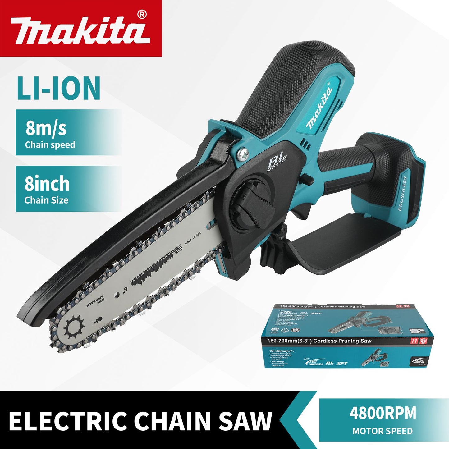 Motosserra a Bateria Makita 18V para Marcenaria com Serra de Registro Elétrica Portátil de 6 polegadas Sierra Sabre Mini Motosserra