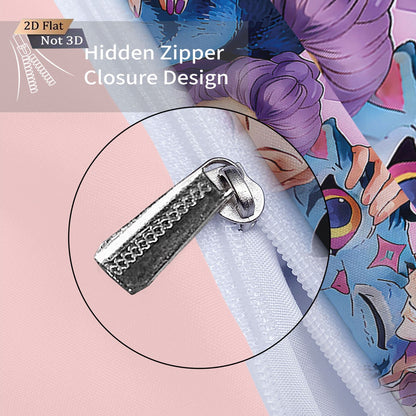 3pcs K-Pop Demon Hunters printed coreless down duvet cover various sizes, soft bedroom bedding decoration, machine washable