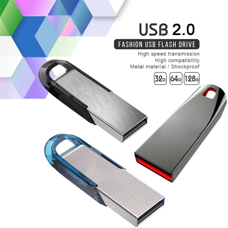 Pen Drive USB de Metal 32GB 64GB 128GB Alta Velocidade 8G 16G Disco U Pendrive Dispositivo USB USB2.0 Pen Drive Memory Stick