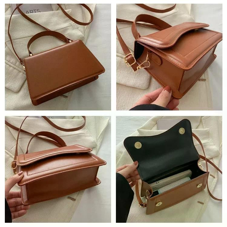 High Quality PU Leather Handbag Purse Women's Bag Solid Color Shoulder Crossbody Bags Lady Messenger Small Tote for Women Girls