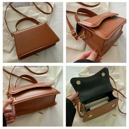 High Quality PU Leather Handbag Purse Women's Bag Solid Color Shoulder Crossbody Bags Lady Messenger Small Tote for Women Girls