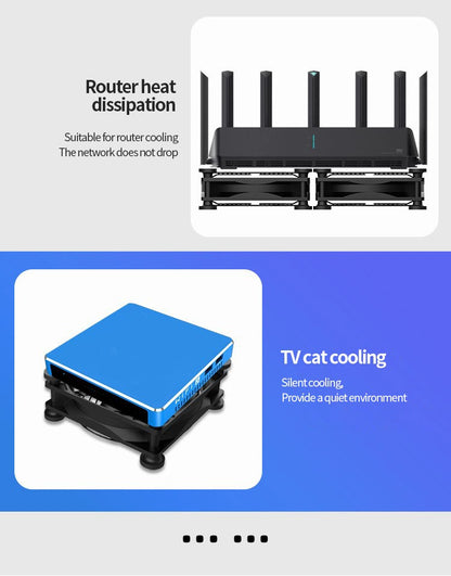 TEUCER 120mmx120mmx25mm 80mmx80mmx25mm 5V USB Exhaust Cooling Fan with Metal Mesh Foot Mat for Router TV Set-top Box Cooling