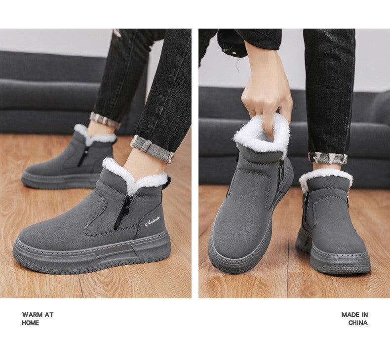 Winter High Top Keep Warm Shoes Good Quality Waterproof Upper Plush Shoes Anti Slip Cotton Snow Boots Unisex Shoes