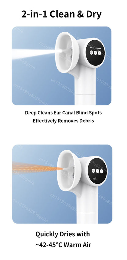 Ferramenta Elétrica para Remover Cera do Ouvido Secador de Ouvido 2 em 1 Limpador Inteligente de Ouvidos Ferramentas de Limpeza de Ouvidos Sem Dor Massagem Segura à Prova d'Água de 5 Níveis