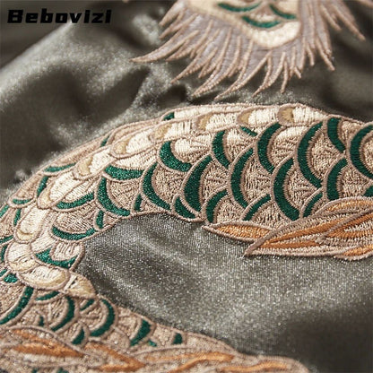 High Quality Autumn Dragon Embroidered Jacket Japanese Style Men's Baseball Uniform Streetwear Harajuku Casual Couple Clothing