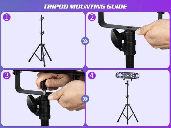 2PCS Bracket Effect Lights 7in1 RGBW LED Light Stand Kit W/Bag Magic Ball Beam Effect Light Remote Control DJ Disco Party Lights