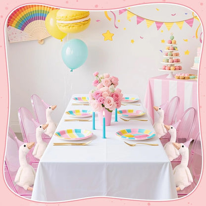 6/10/16Pcs One Silly Goose Birthday Decor 11.8 Inch Goose Stuffed Animal With Pink/Blue Hats Mini Birthday Party Hats
