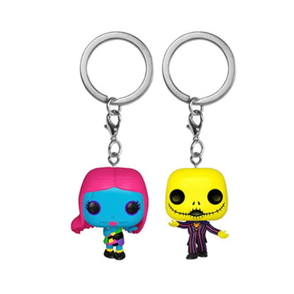 The Nightmare Before Christmas 2 PACK Sally & Jack Skellington Pocket Keychain Vinyl Action Figure Collection Model Doll Toy