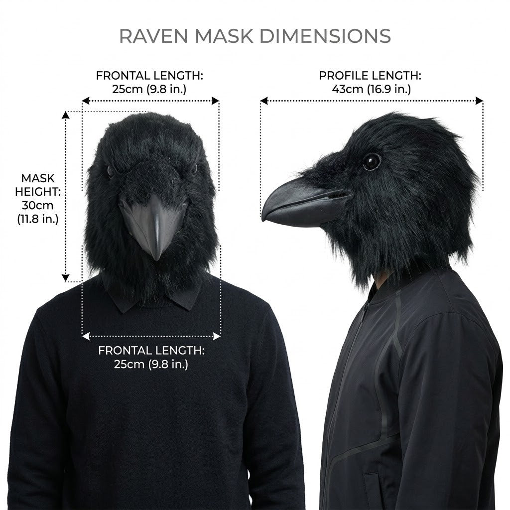 Unique Shaggy Feather Raven Mask Creative Black Animal Costume Accessories For Halloween Party Cosplay Themed Event