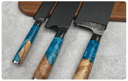 Grandsharp Kit de Proteção de Lâmina de Faca 8 Peças Preto Universal ABS Plástico Não Tóxico Livre de BPA Forro de Feltro Ferramentas de Cozinha para Chef