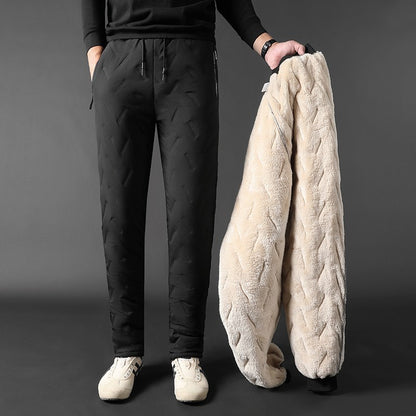 Calças masculinas de pluma outono e inverno novas acolchoadas e engrossadas para -20 graus ao ar livre calças de neve quentes masculinas à prova de vento calças Harem