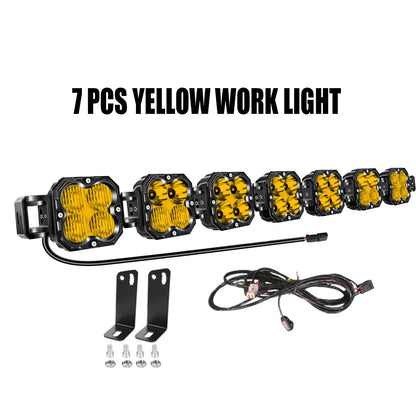 4in 30W Amer Cube LED Pod Light Spot Flood Combo Beam Work Lights,3055K/3530K Car Off-Road Driving Lamp for Truck,SUV,Motorcycle
