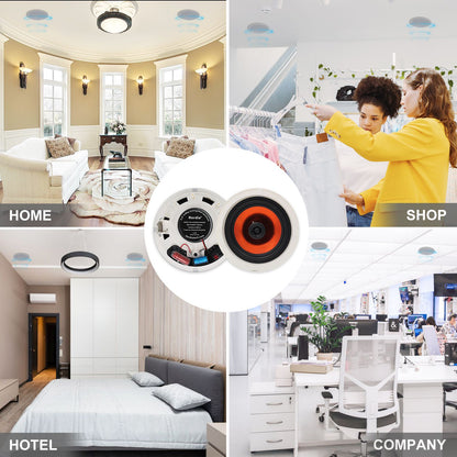 Herdio 2PCS 6,5 polegadas Áudio Doméstico 300W Alto-falante de Teto Bluetooth Sistema de Som Embutido para Casa Cozinha Quarto Banheiro