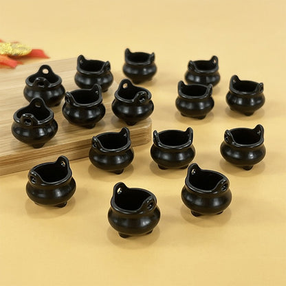 10pcs Halloween Witch Hat Decorations Miniature Hats Cauldron Pots Kettle Ornament Halloween Party Home Decoration DIY Crafts