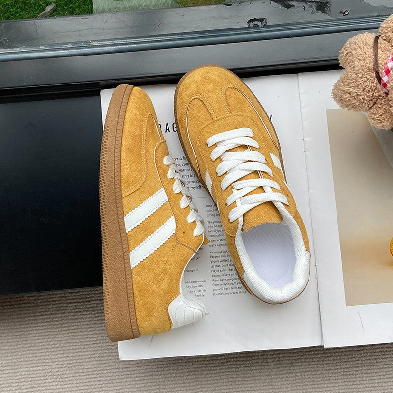 2025 Autumn New  Fashionable Comfortable Casual Sneakers Retro Thick-soled Sneakers Women's College Style Board Shoes Big Size