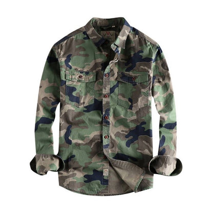 [24hour Fast Shipping] Men Camouflage Cargo Shirts High Quality Durable Outdoor Hiking Sport Daily American Style Casual Camicia