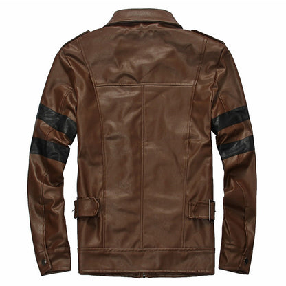 Leon Kennedy Cosplay Costume Jacktet Pu Coat Outfits Boys Men Adult Street Casual Clothing Halloween Carnival Disguise Suit